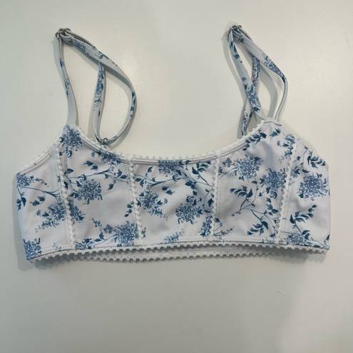 Elysiian  Nantucket Bikini Top- Blue Floral