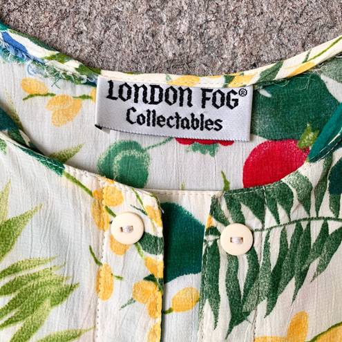 London Fog 80s Fruit Floral print viscose sleeveless top