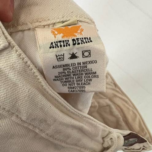 Antik Denim  Women's Cream Low Rise Bootcut Jeans Size 25 Western Button Fly