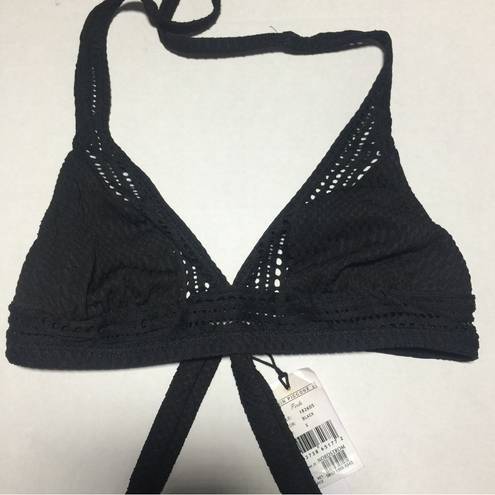 Robin Piccone  Perla Halter Bikini Top In Black Size S