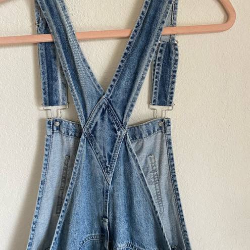 Free People  We The Free Denim Bib Cuffed Cottagecore Shortall/ Overalls Size XS