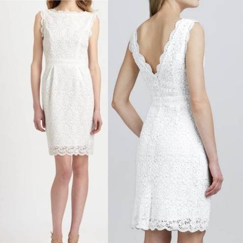 Shoshanna  Dress Lace White Floral Lace Sheath Dress Anthropologie, Size 4