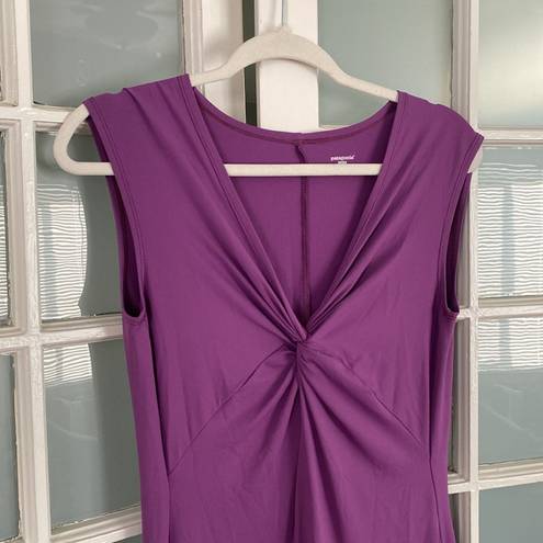 Patagonia Purple Seabrook Bandha Twist Front V-Neck Hiking Activewear Dress Sz L