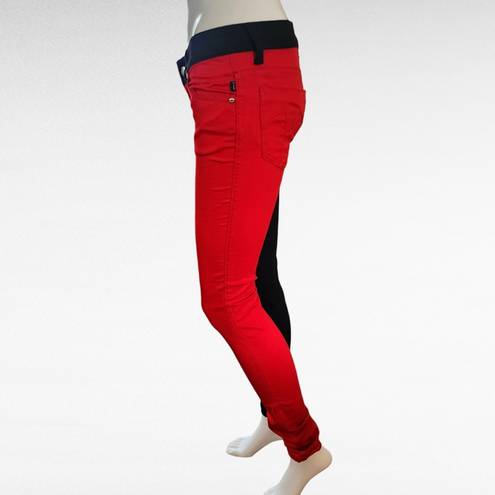 Tripp NYC  Black & Red Split Leg Skinny Jeans Size 1