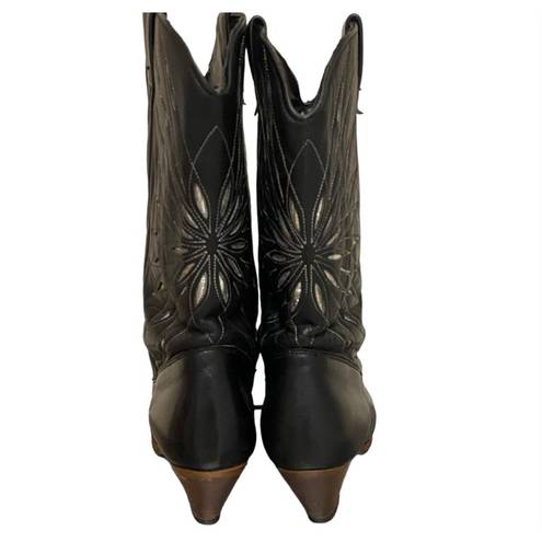 Dingo  Black Leather Starburst Western Cowboy Boots Size 6