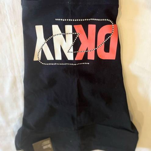 DKNY  Women's Sport High Waist Rhinestone Logo Bike Short Size Medium