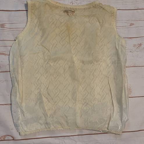 Krass&co I.Magnin & .100% Wool Womens Beaded Sleeveless Blouse Cream Size 38