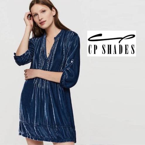 CP Shades  Free People Small Velvet Tunic Dress Silk Top Blue Regina Top S