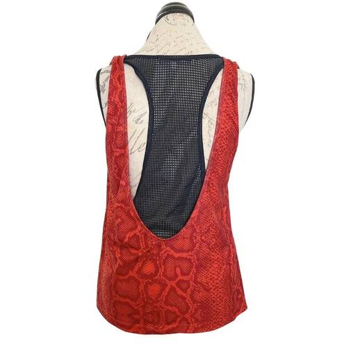 Lovers + Friends  Womens Tank Top Back Mesh Snakeskin Print Sz Small Sleeveless