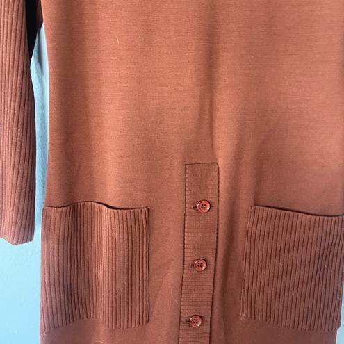 Kimberly Vintage  60s Virgin Wool Long Sleeve Ribbed Turtleneck Sweater Dress 12