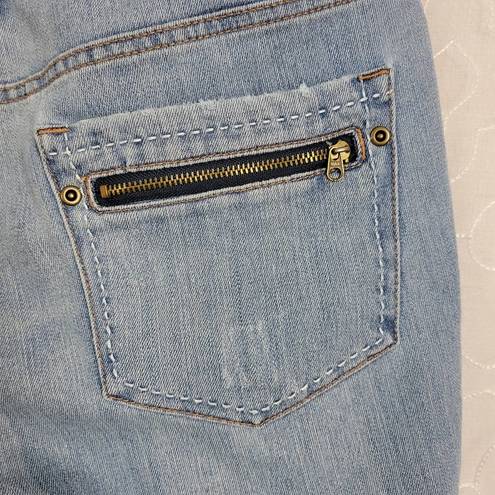 INC  Denim Womens Jean Shorts Size 6 Blue Bermuda Capri Pockets Regular Fit