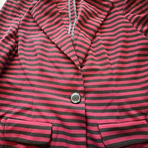 Soho Apparel  Ltd. Women's Medium Maroon and Black Striped Blazer