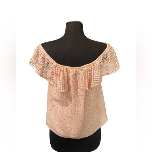 Rebecca Minkoff  Coral Ruffles Off Shoulder Blouse  light Pink Size  Small