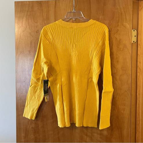 Krass&co LRL Lauren Jeans  Ralph Lauren Ribbed Pullover Sweater La Plage Golden Yellow