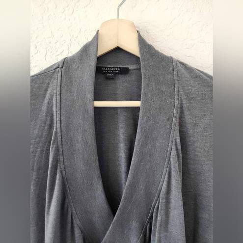 ALLSAINTS  Gina Drape Front Grey
Cardigan Jacket Sweater Size 4