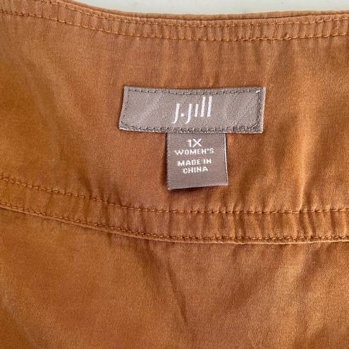 J.Jill  brown silk blend tank size 1X XL EUC! E