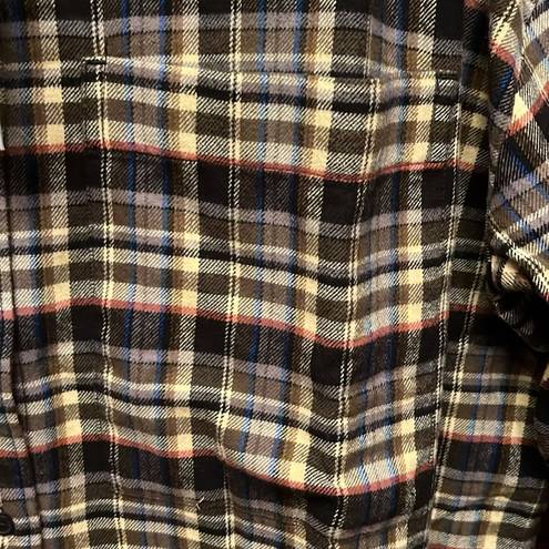 Everlane  Women’s The Boxy Flannel beech 100% cotton multi color plaid Size S NWT