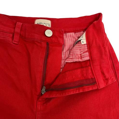 Alice + Olivia  Gorgeous Coin Pocket Jean Perfect
Ruby Red Flared High Waist 25