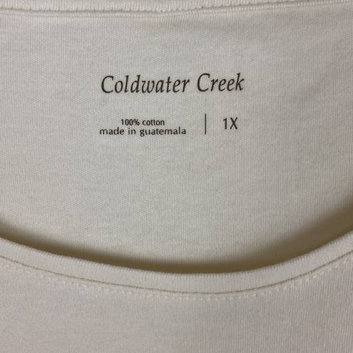 Coldwater Creek Ivy Cream Interlock Tee Women’s Size 1X