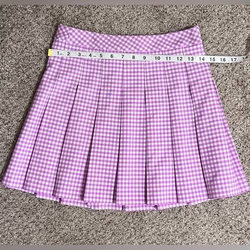 Aritzia  Sunday Best Mini Skirt Women Size 4 High Waist Plaid
Pleated Pink White