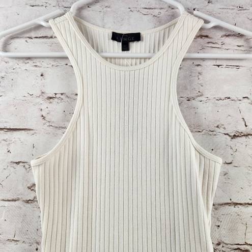 The Range  Primary Rib Carved Mini Dress in Lt Shell White Size XS Sleeveless