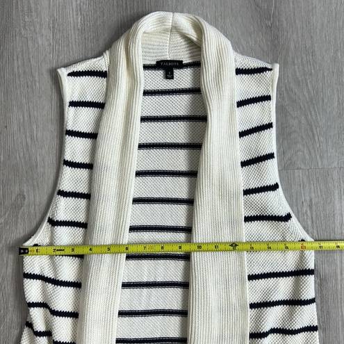 Talbots  • nautical stripe sleeveless duster sweater vest with pockets