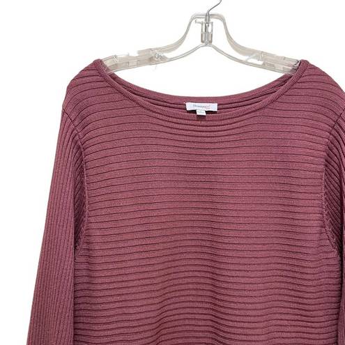 Skinny Girl  Casey Boatneck Rib Knit Sweater Mauve Dust Size Large