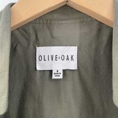 Olive & Oak  x Evereve Vest Size Small Army Green Military Olive Casual Zipper