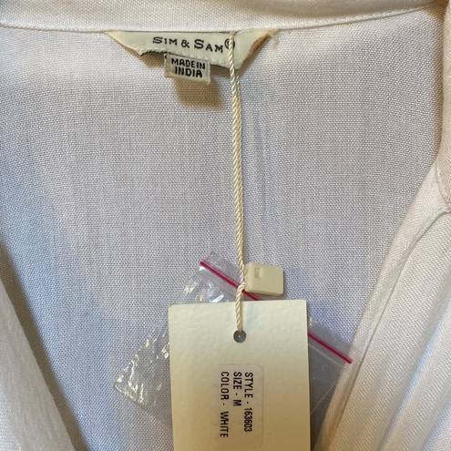 Sim & Sam NWT  white faux wrap blouse