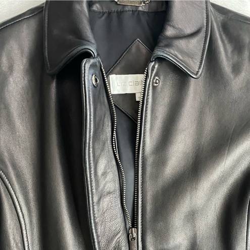 Liz Claiborne Liz, Claiborne, 100% genuine, black leather jacket/coat. Size Medium