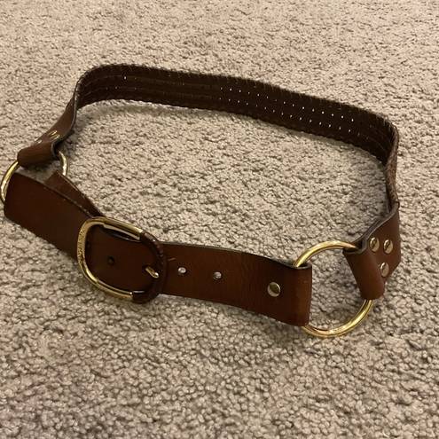 Michael Kors  Vintage women’s wide o-ring brown leather dress belt Christmas Gift