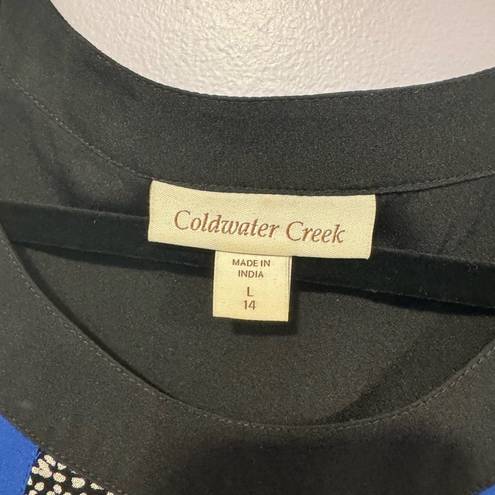 Coldwater Creek  blue and black dot dress tank top