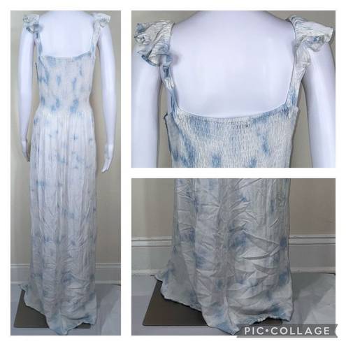 Boho Me  Blue & White Cloud Pattern Dress 2X/3X