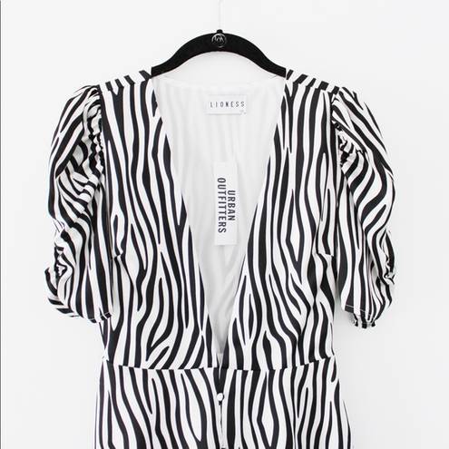 LIONESS Ask Anything Zebra Print Mini Dress NWT