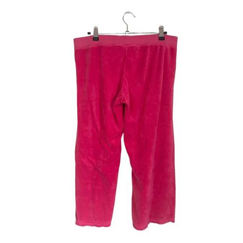 Juicy Couture  Y2K Hot Pink Wide Leg Terrycloth Capri Pants Medium