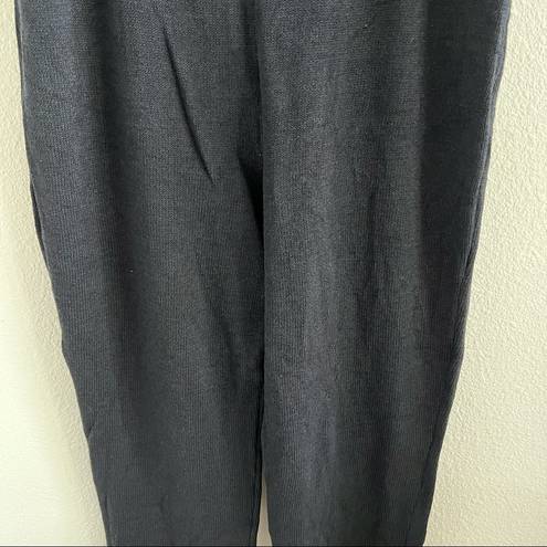 St. John  Collection Navy Blue Wide Leg Crop Santana Knit Pants 8