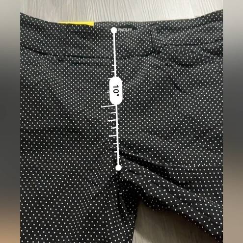 Hilary Radley  Black & White Polka Dot Print High Rise Knee Length Shorts Sz S