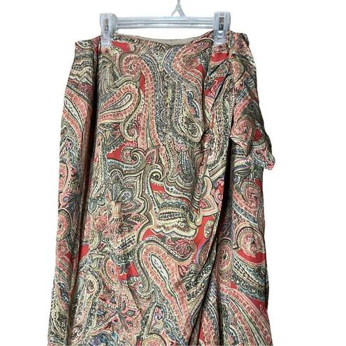 Jones New York  Signature 100% Silk Paisley Wrap Style Skirt Size 4 NWT