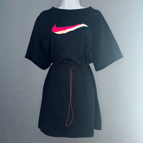 Nike Vintage Short Sleeve Black Mini Lounge Dress Jumper Womens XL - 1X