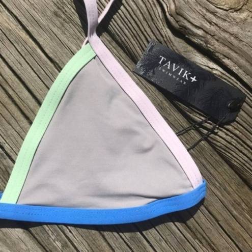 Tavik swim Gray Colorful Tavik Sand Colorblock Jett Triangle Bikini Top