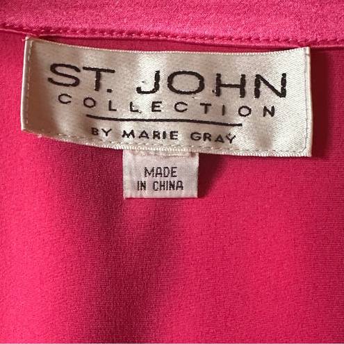 St. John  Hot Pink Sleeveless Button Down Blouse