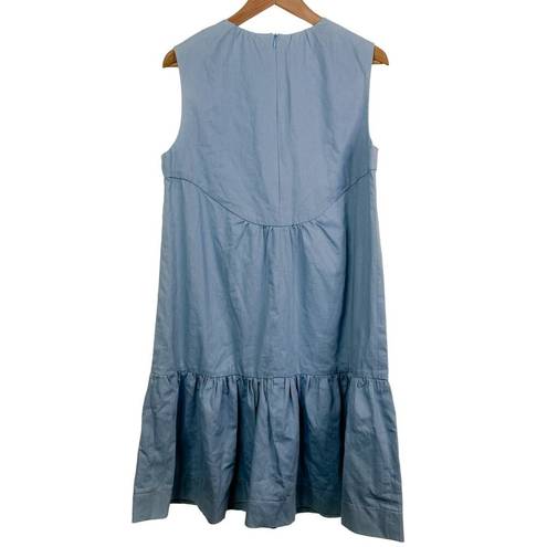 Harper  Denim Chambray Tiered Sleeveless Babydoll Dress Jumper Size M NWT