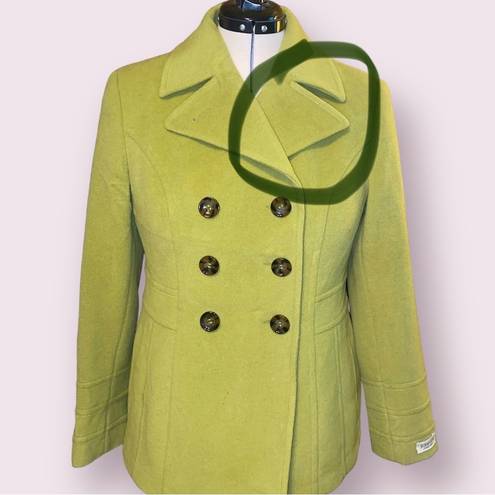 St. John’s Bay  Wool/Cashmere Pea Coat in Wild Green - size small