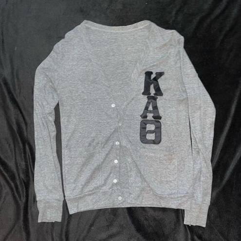 Kappa KAØ  Alpha Theta Grey Cardigan sorority Sweater Size S