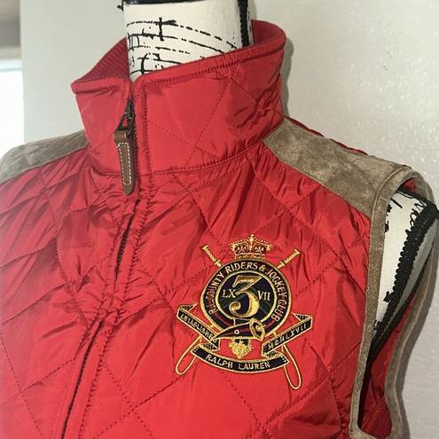 Polo  Ralph Lauren Red Quilted Equestrian Vest