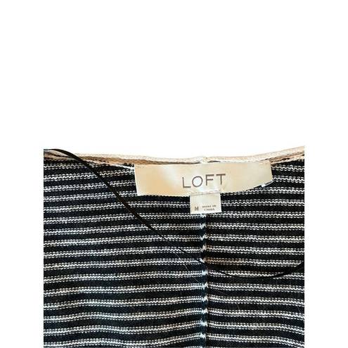 Loft  long open striped cardigan