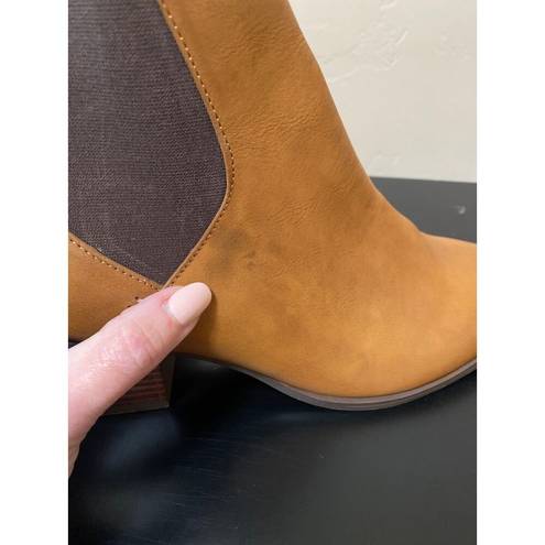 The Loft  Outlet Chelsea Ankle Boots Womens Size 10 Faux Leather Cognac