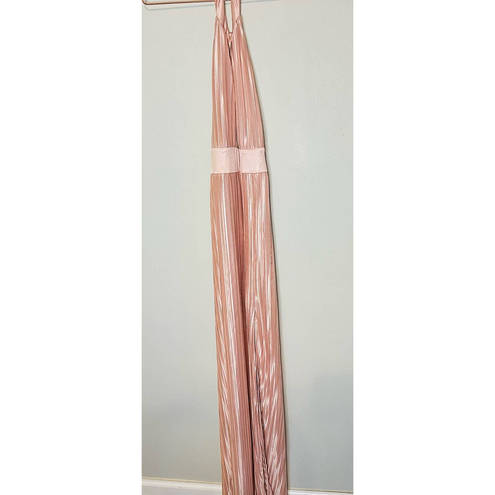 Pink Blush TJD The Jetset Dairies Women's  Pleated Skirt Halter Gown Size L