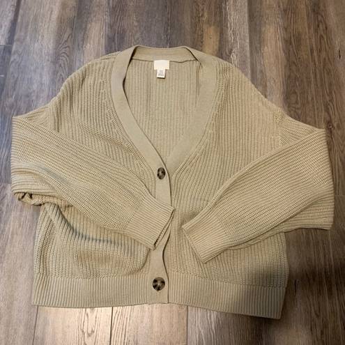 H&M  Tan Pistachio Green Cardigan