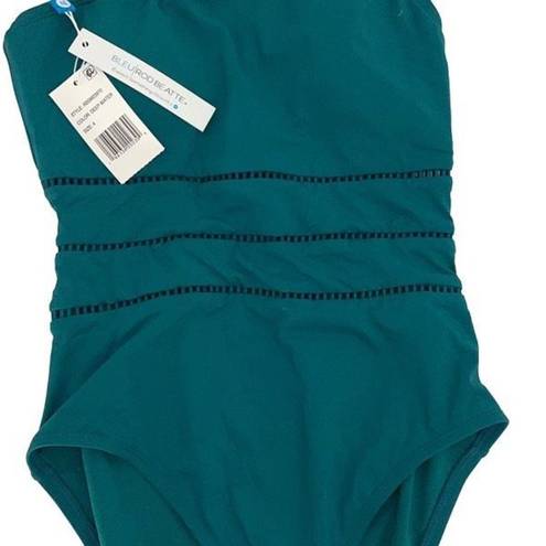 Bleu Rod Beattie Bleu by Rod Beattie Womens Ring Me Up One Shoulder Swimsuit Teal Size 4 NWT